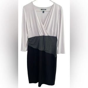 Lauren Ralph Lauren Color Blocked Jersey Dress Women’s Size 12 Black White‎ Grey